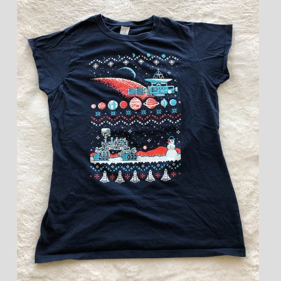 π3 for $15π "Ugly Holiday Sweater" Space Tee - Picture 1 of 11